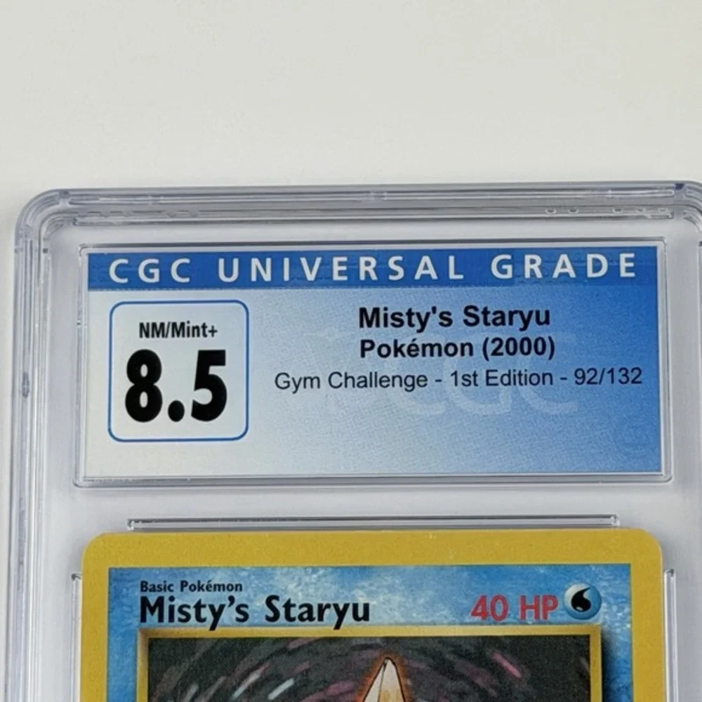 Misty's Staryu 1st Ed. 92/132 CGC 8.5 Blue Label TCG 2000 Pokemon Gym Challenge